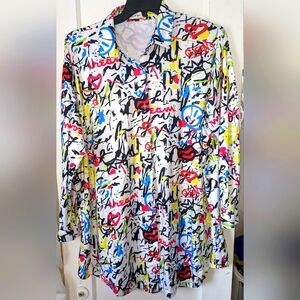 Touch Me Women's Graffiti Print Shirt